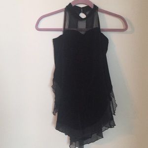 Black velvet figure skating dress